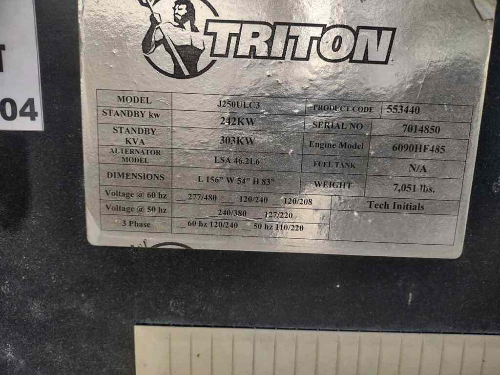 Triton J250 Trailer Mounted Diesel Generator - Tier 3