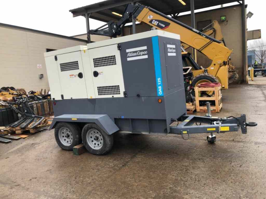 Diesel Generator: Atlas Copco QAS125 Trailer Mounted