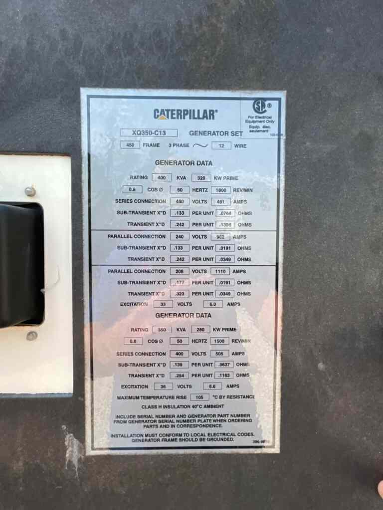 Caterpillar XQ350 Trailer Mounted, Diesel Generator