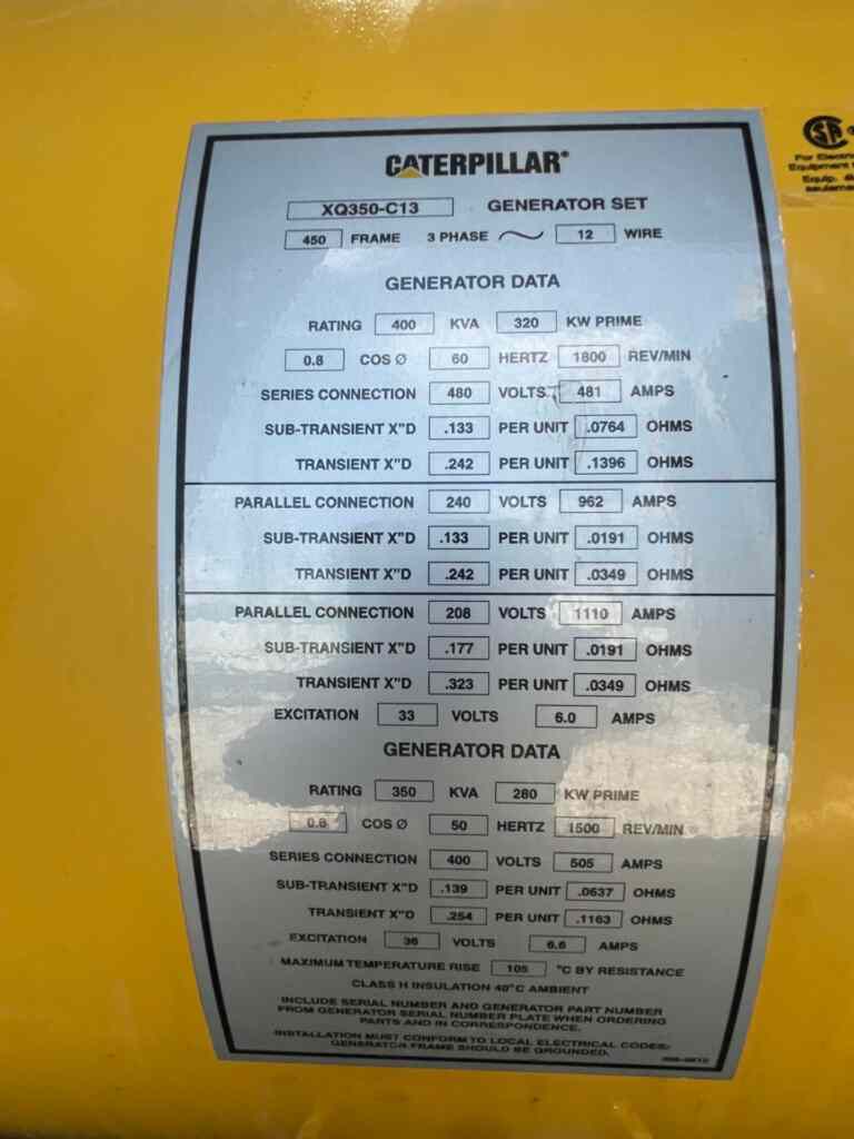 Caterpillar XQ350 Trailer Mounted, Diesel Generator