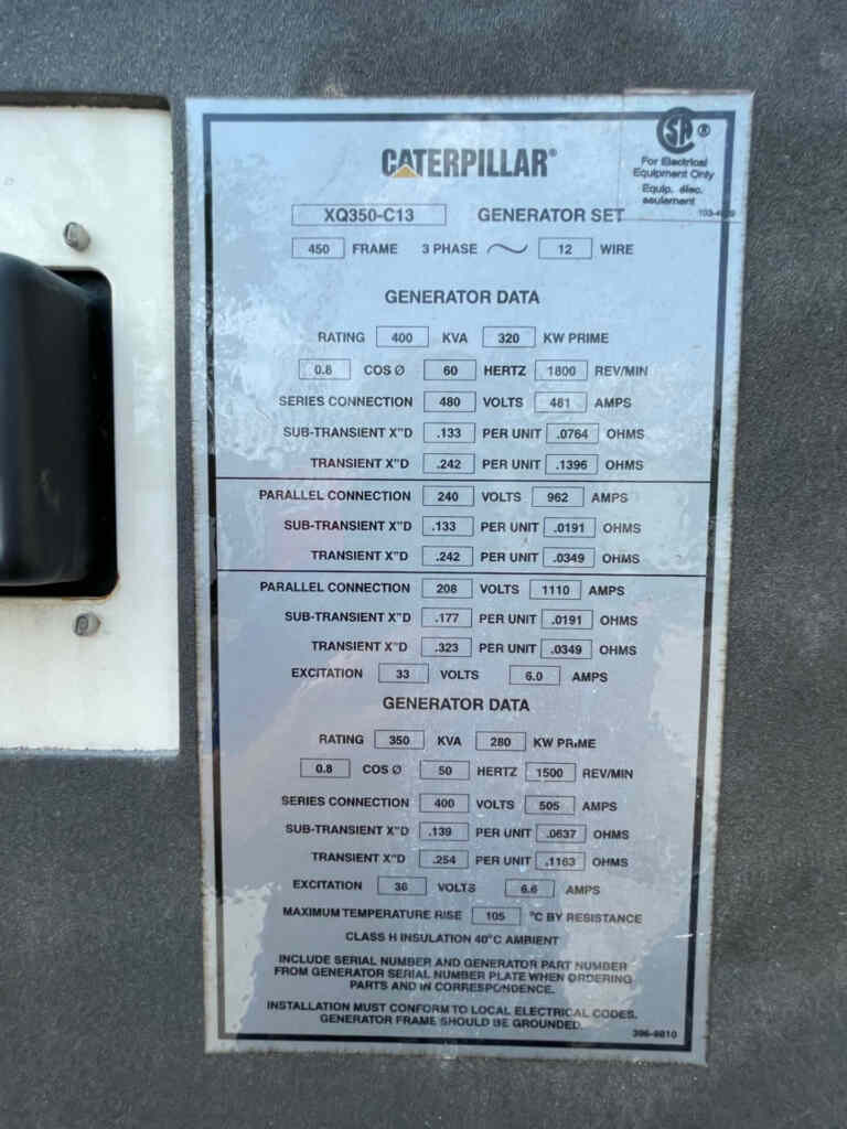 Caterpillar XQ350 Trailer Mounted Diesel Generator