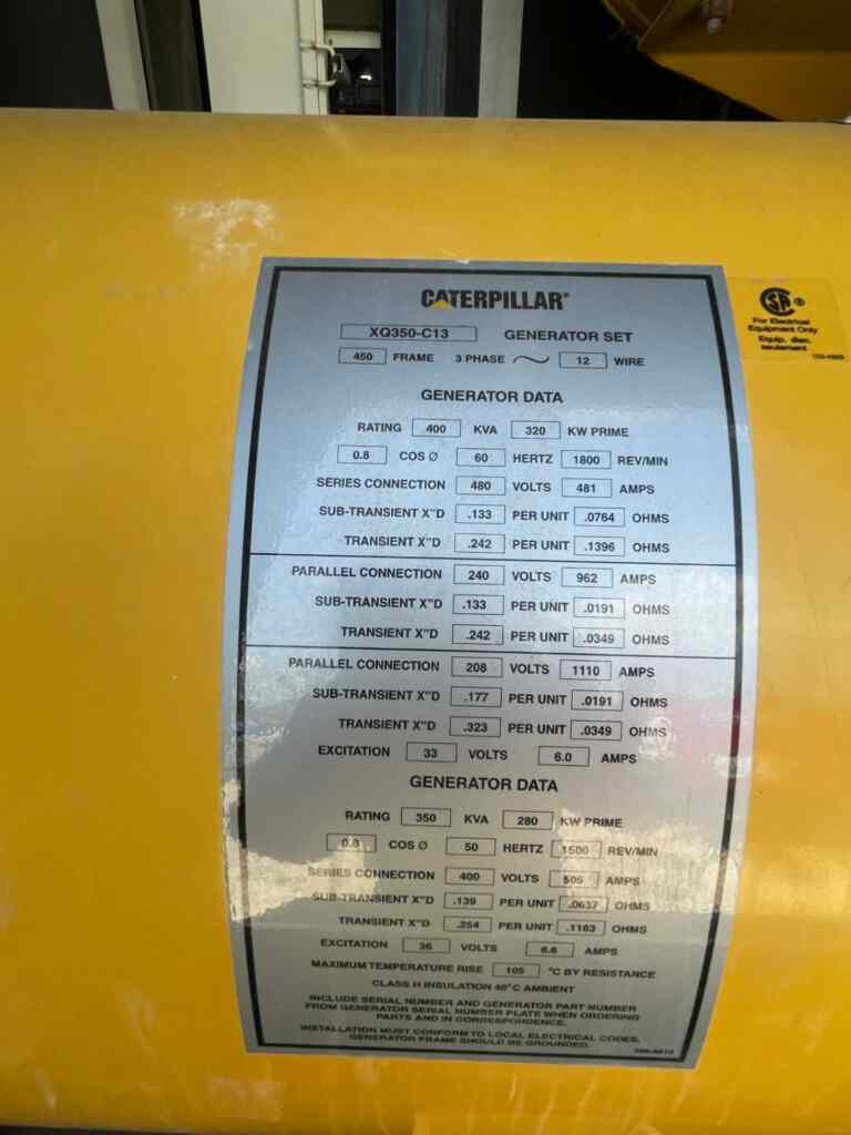 Caterpillar XQ350 Trailer Mounted Diesel Generator