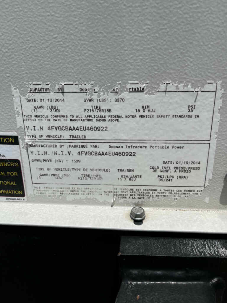 Doosan G25 Trailer Mounted Diesel Generator