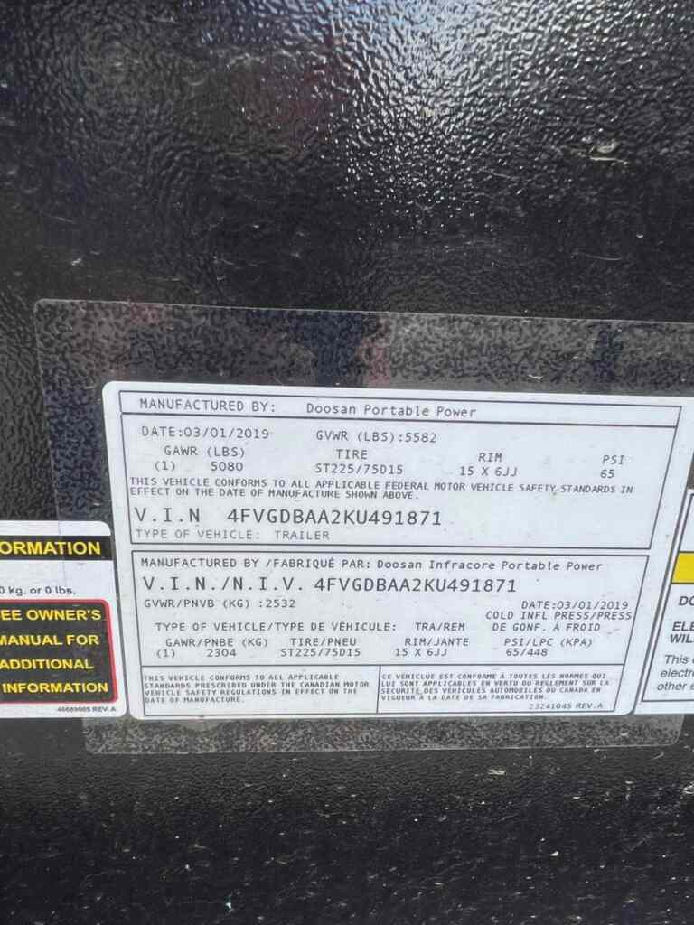 Doosan G50 Trailer Mounted Diesel Generator