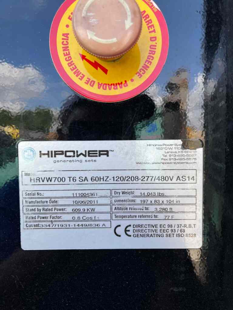 Hipower HRVW700T6 Standby Diesel Generator