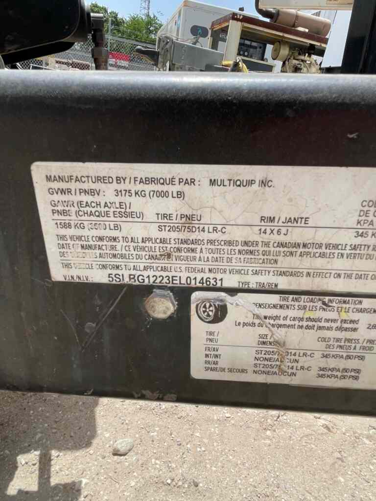 Multiquip DCA45SSIU4F Trailer Mounted Diesel Generator