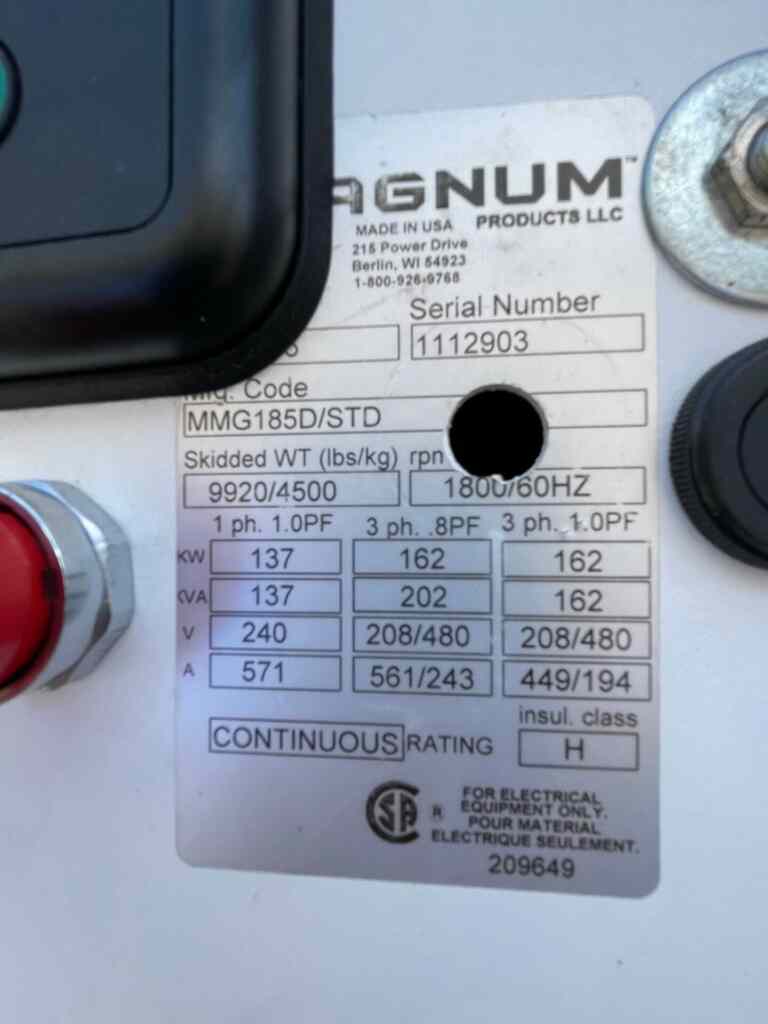 Magnum MMG185 Trailer Mounted Diesel Generator - Tier 3