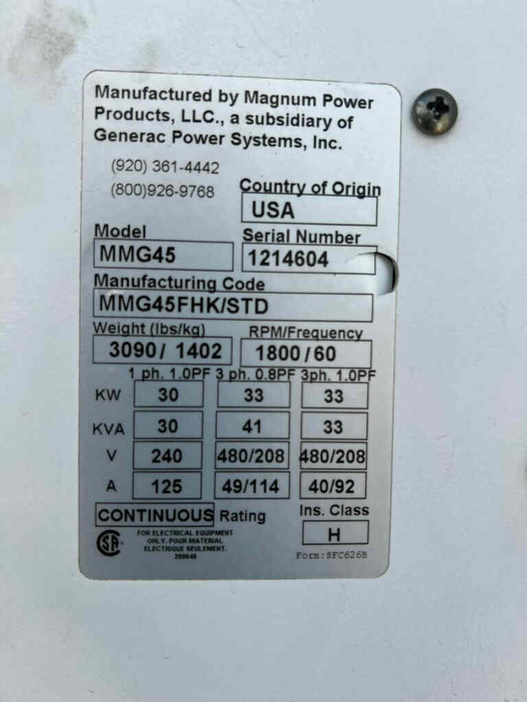 Magnum MMG45 Trailer Mounted Diesel Generator - Tier 3