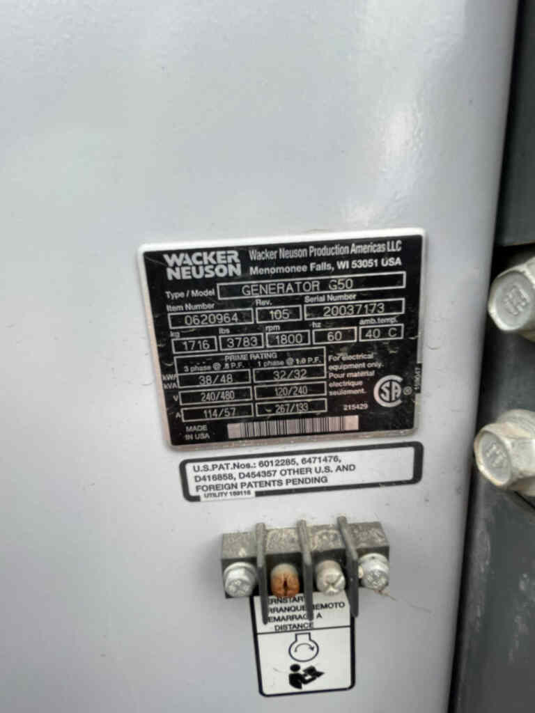 Wacker Neuson G50 Trailer Mounted Diesel Generator - Tier 3