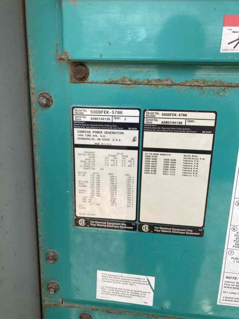 Cummins C500D6RG Diesel Power Module - Tier 2