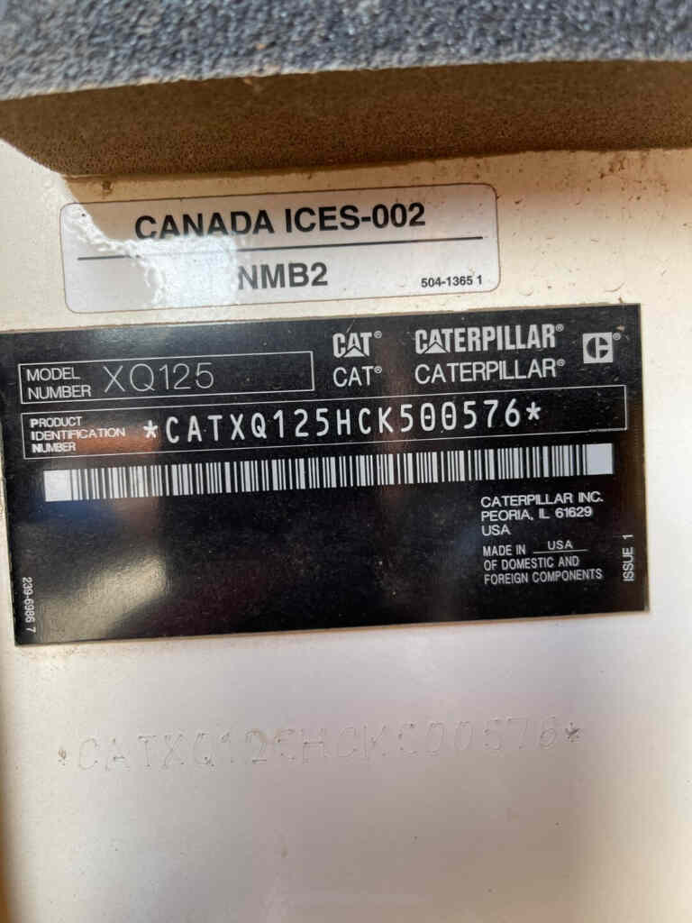 Caterpillar XQ125 Trailer Mounted Diesel Generator