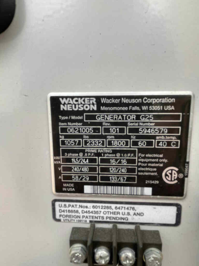 Trailer Mounted Diesel Generator Wacker Neuson G25 - Tier 3