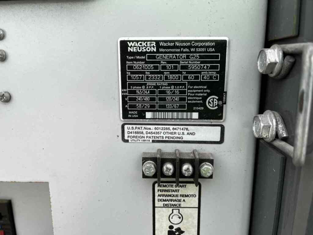 Trailer Mounted Diesel Generator Wacker Neuson G25 - Tier 3