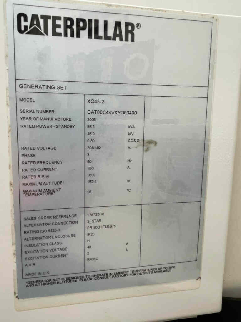 Caterpillar XQ45 Trailer Mounted Diesel Generator - Tier 2