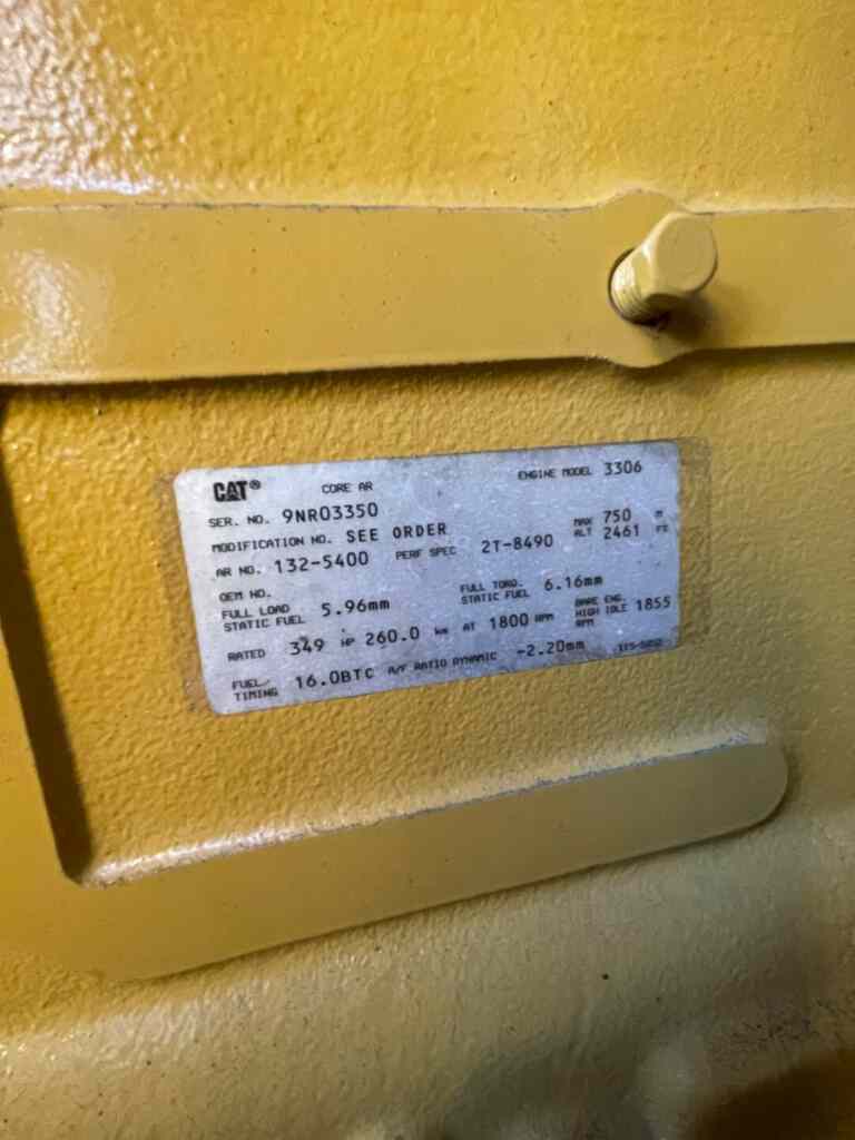 Caterpillar 3306 Diesel Standby Generator