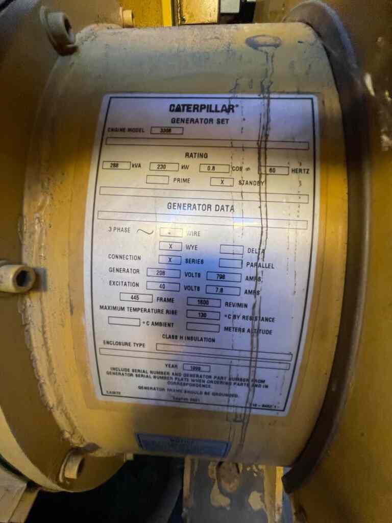 Caterpillar 3306 Diesel Standby Generator