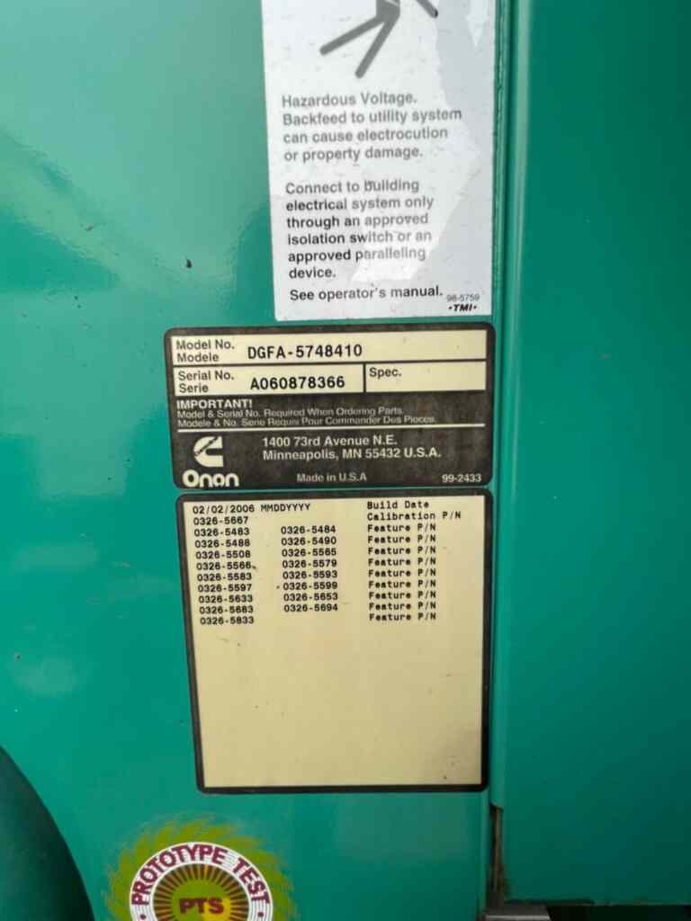 Cummins DGFA Standby Diesel Generator - Tier 3
