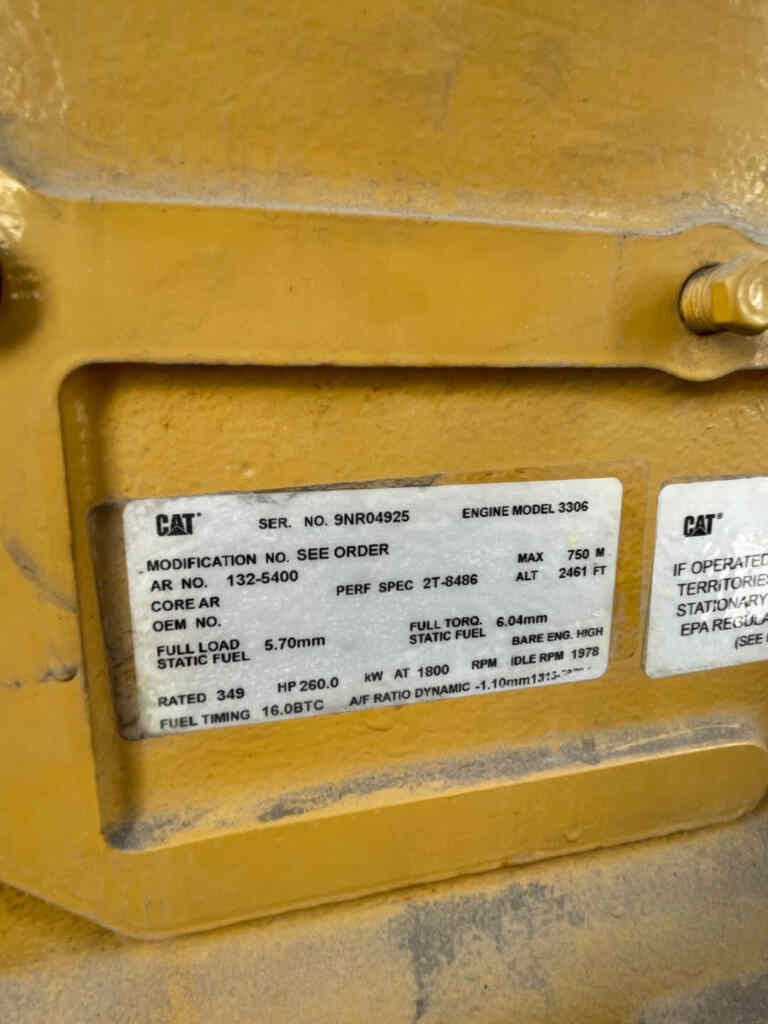 Caterpillar 3306 Diesel Standby Generator