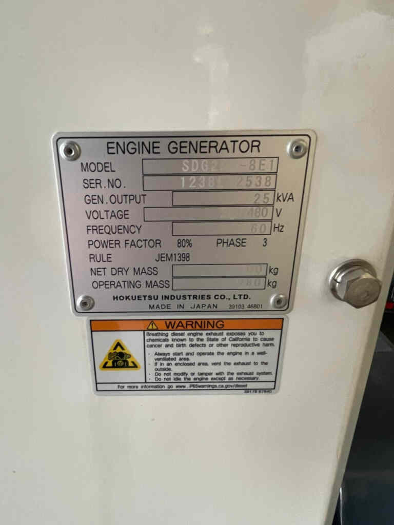 Airman SDG25S Diesel Generator Trailer Mounted For Sale
