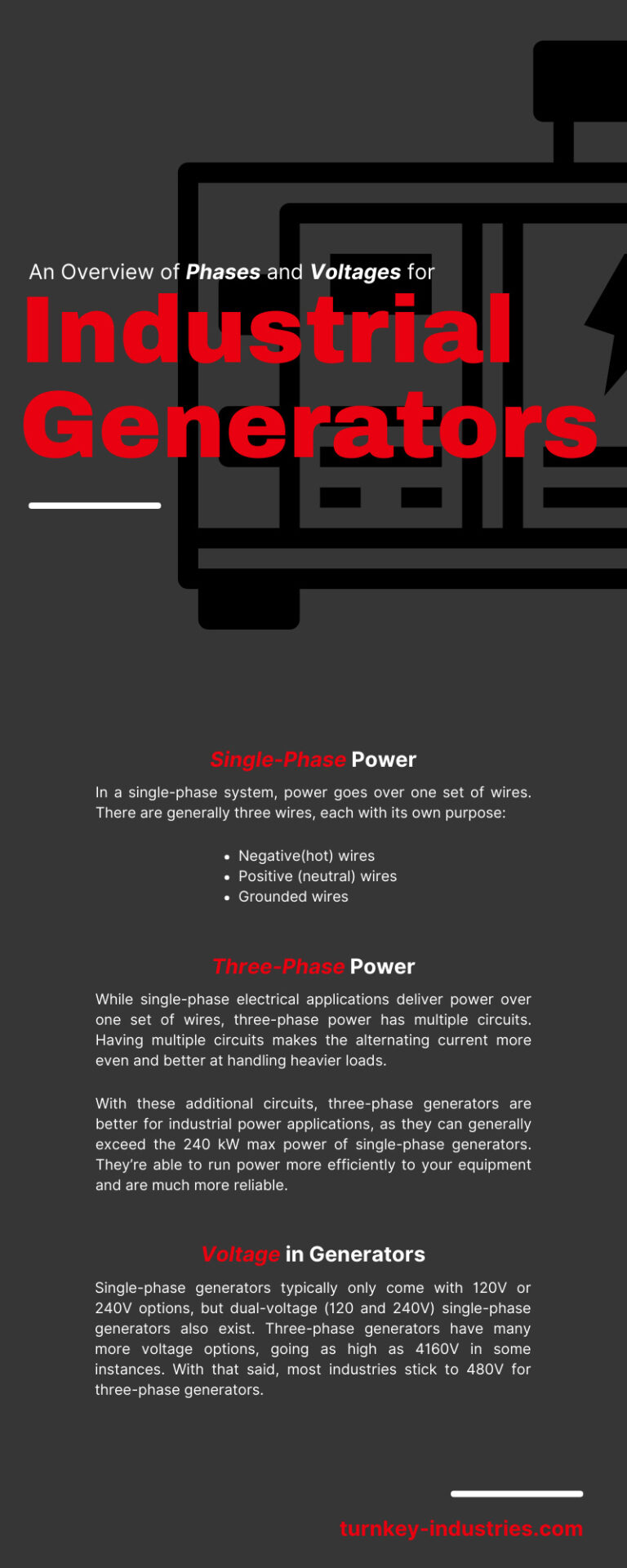An Overview of Phases and Voltages for Industrial Generators 1 An Overview of Phases and Voltages for Industrial Generators