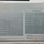 Multiquip DCA125SSJU4i Trailer Mounted Used Diesel Generator