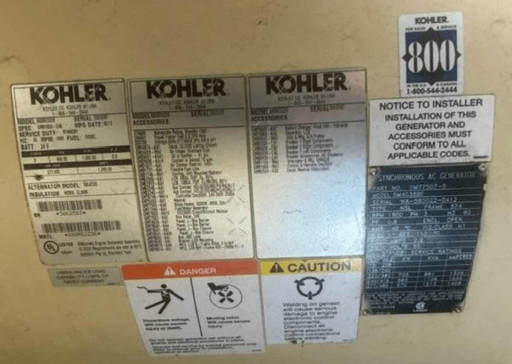 Kohler 800REOZDE Standby Diesel Generator - Tier 2