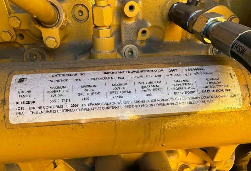 Caterpillar C15 Trailer Mounted Diesel Generator. -Tier 3