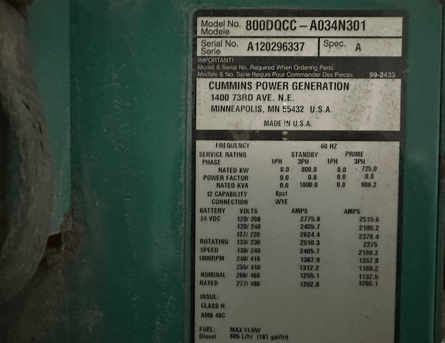 Cummins DQCC Diesel Power Module - Tier 2