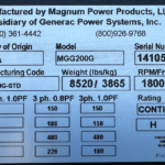 Generac MGG200 Trailer Mounted Natural Gas Generator