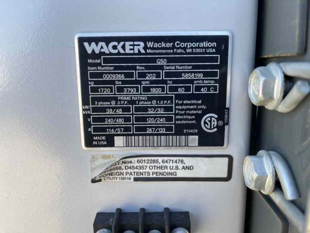 Wacker Neuson G50 Trailer Mounted Diesel Generator