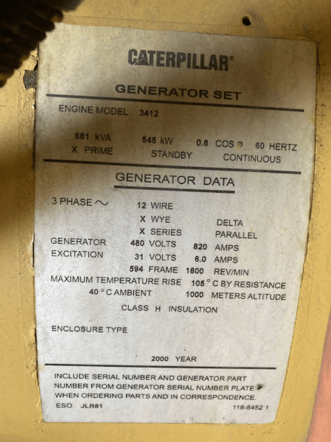 Caterpillar 3412 Diesel Power Module