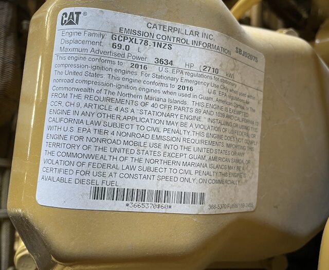 Caterpillar 3516C Standby Diesel Generator
