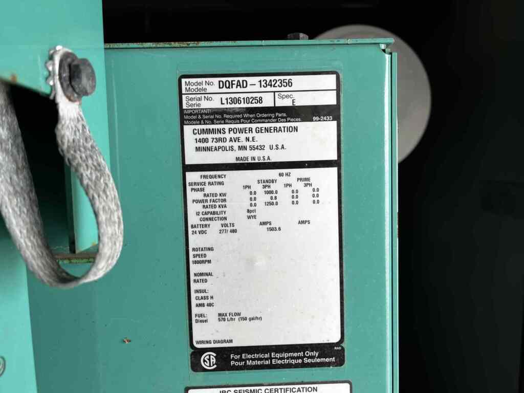 Cummins DQFAD Power Module Diesel Generator- Tier 2