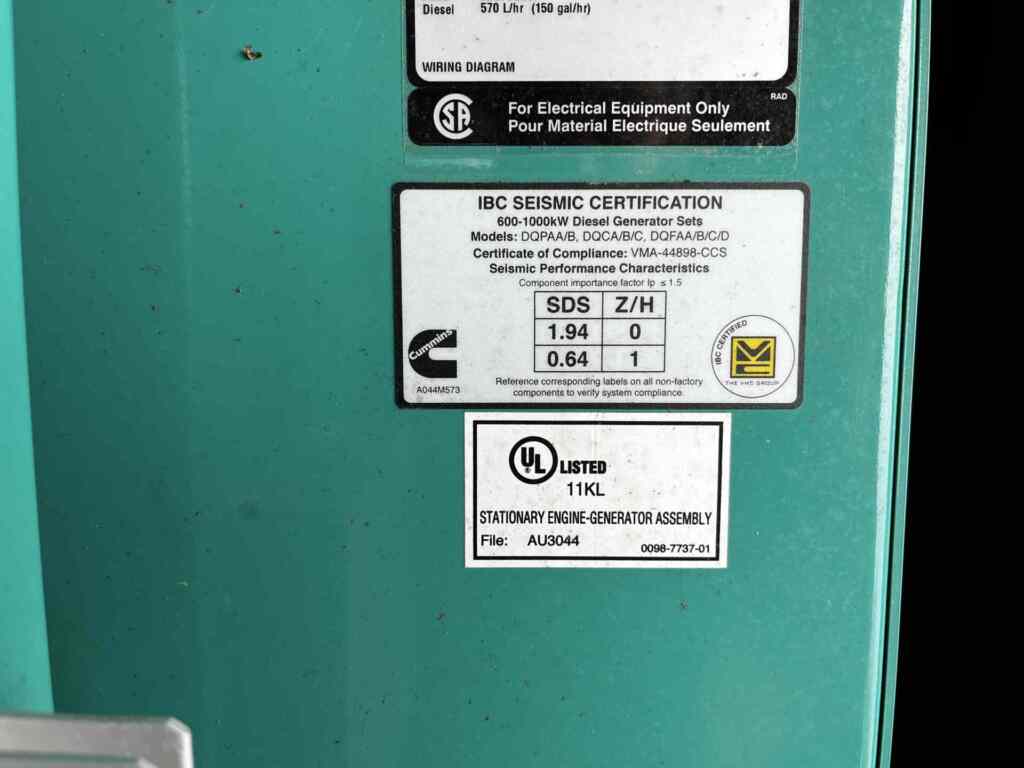 Cummins DQFAD Power Module Diesel Generator- Tier 2